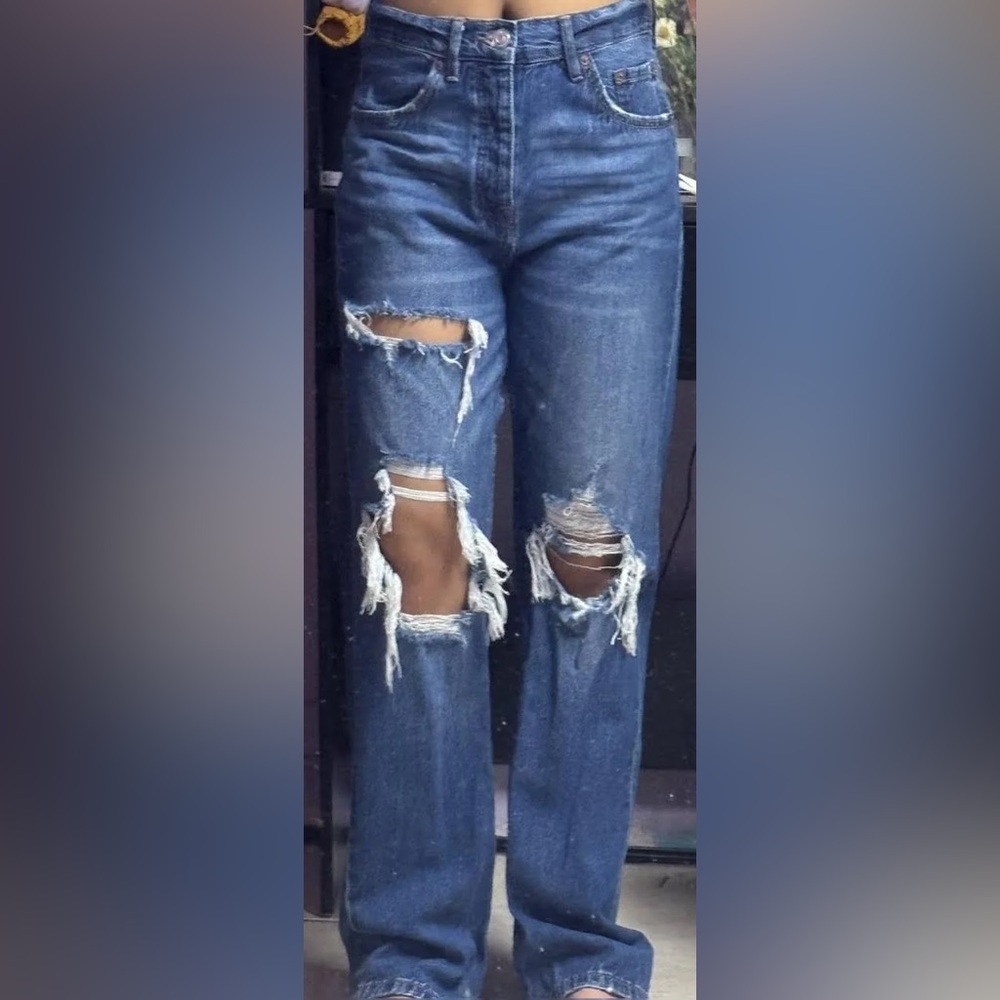 Aeropostale Blue Ripped Boyfriend Jeans